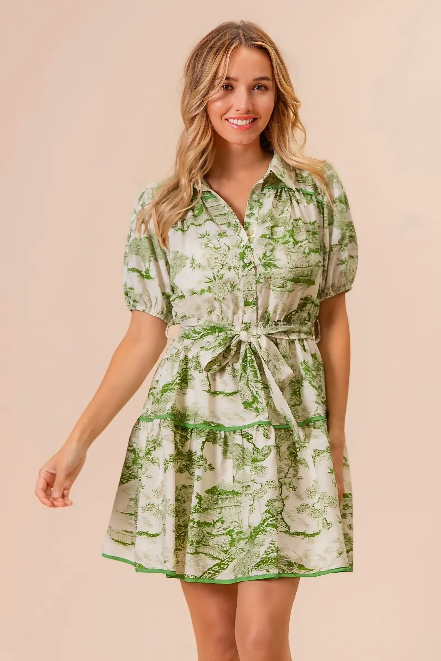 Woven Printed Tiered Dress