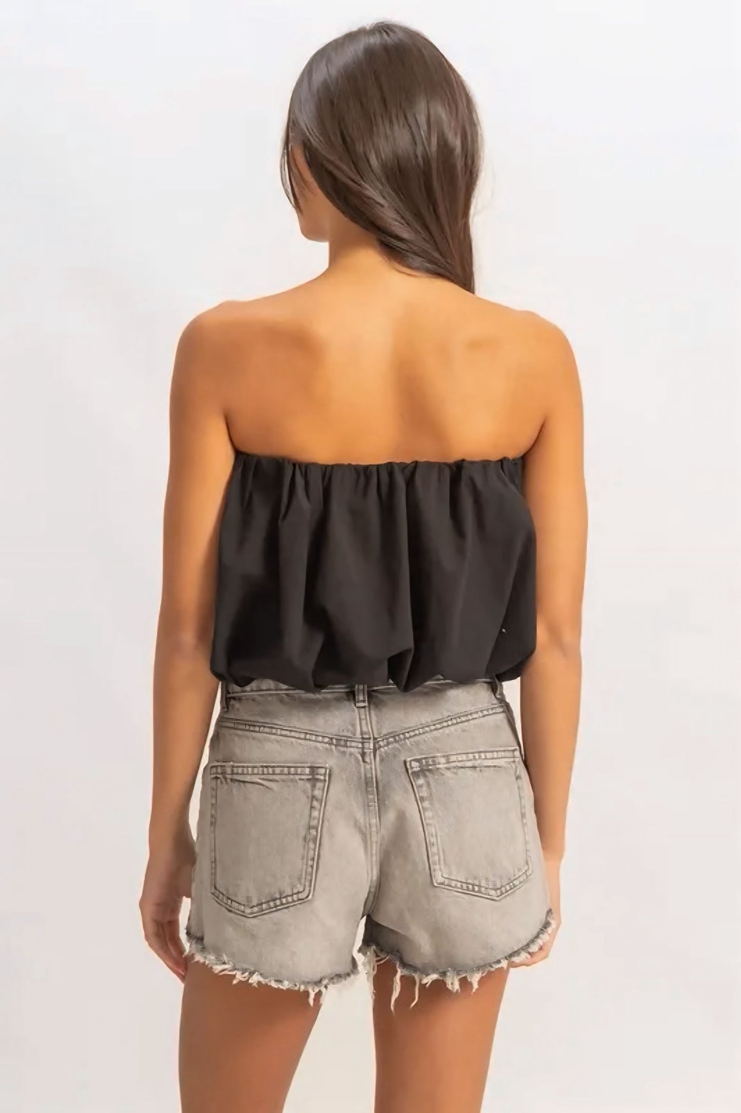 Trendy Strapless Bubble Top