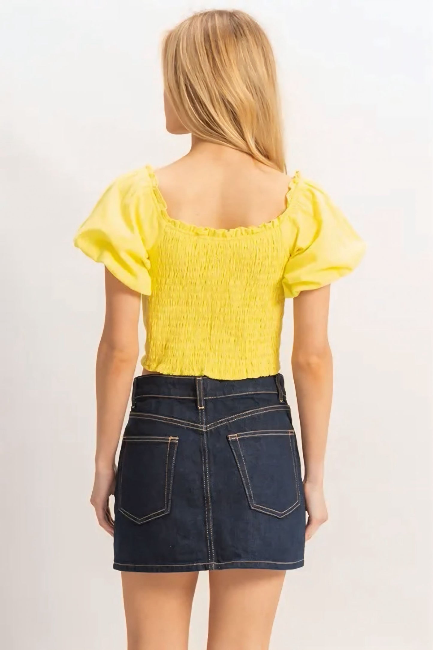 Puff Sleeve Sweetheart Neck Top