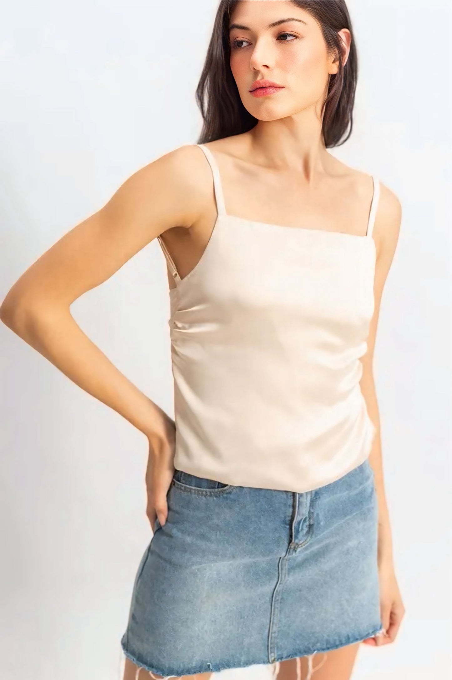 Satin Back Tie Detail Cami
