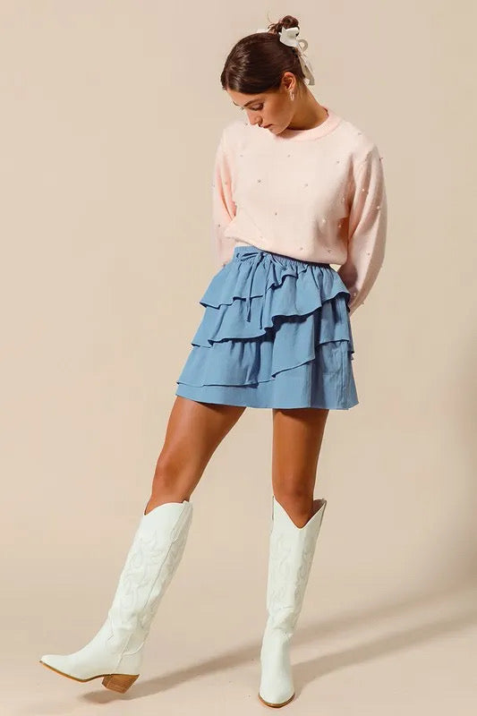 Asymmetrical Ruffled Game Day Skirt