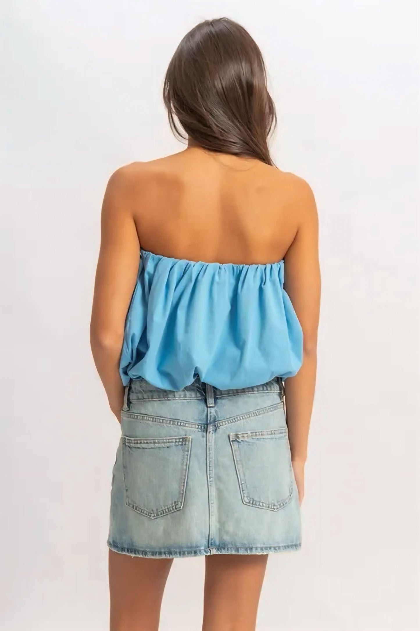 Trendy Strapless Bubble Top