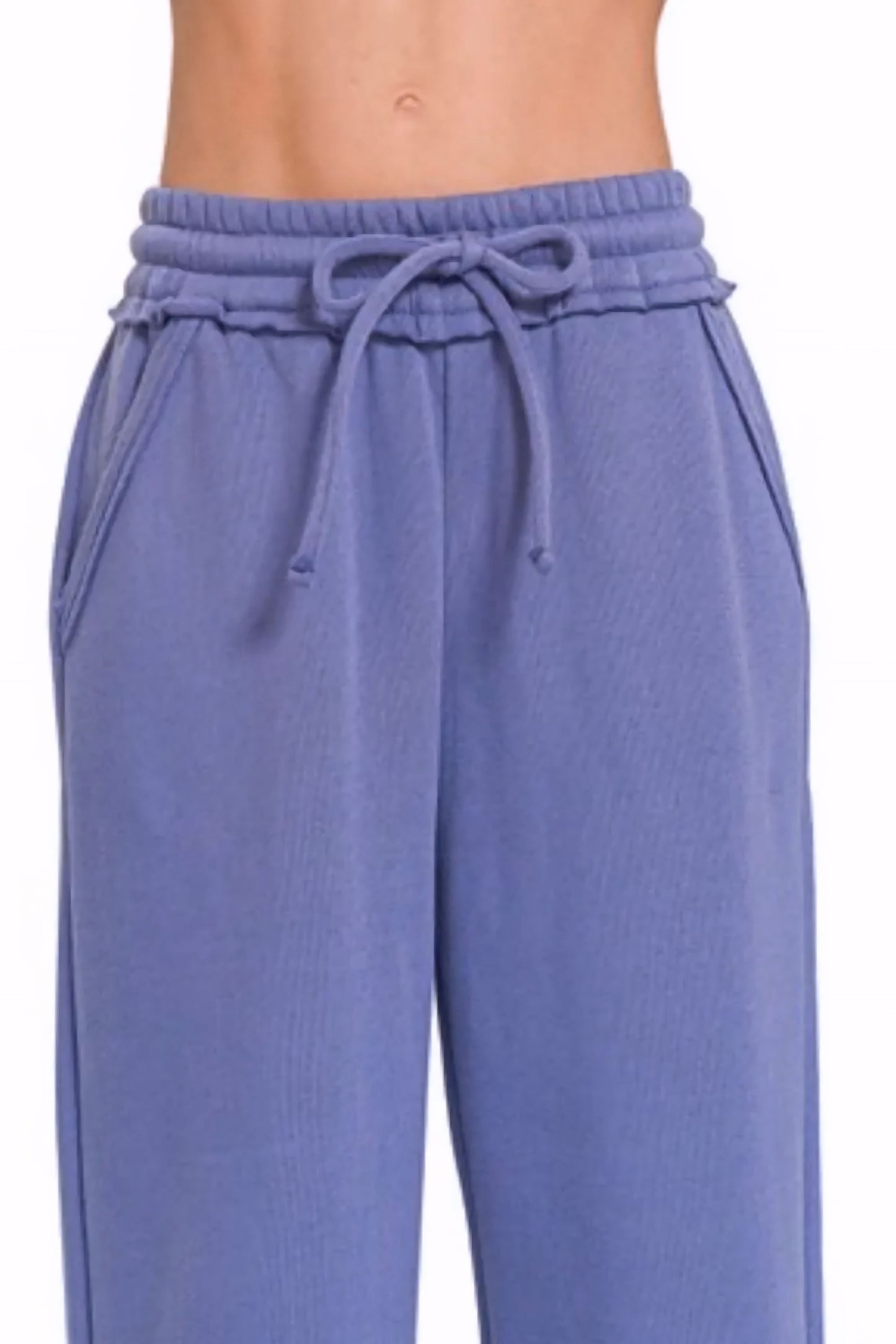 Fleece Exposed Seam Wide Leg Sweatpants