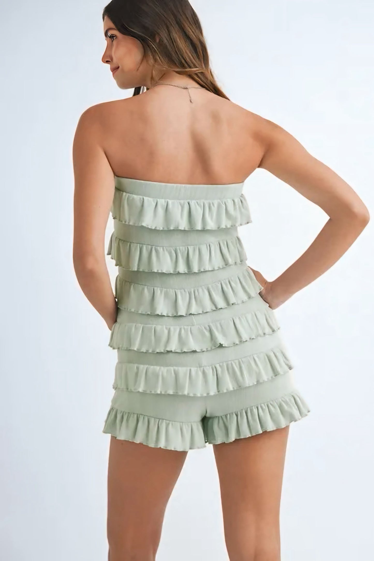 Ruffled Tube Romper