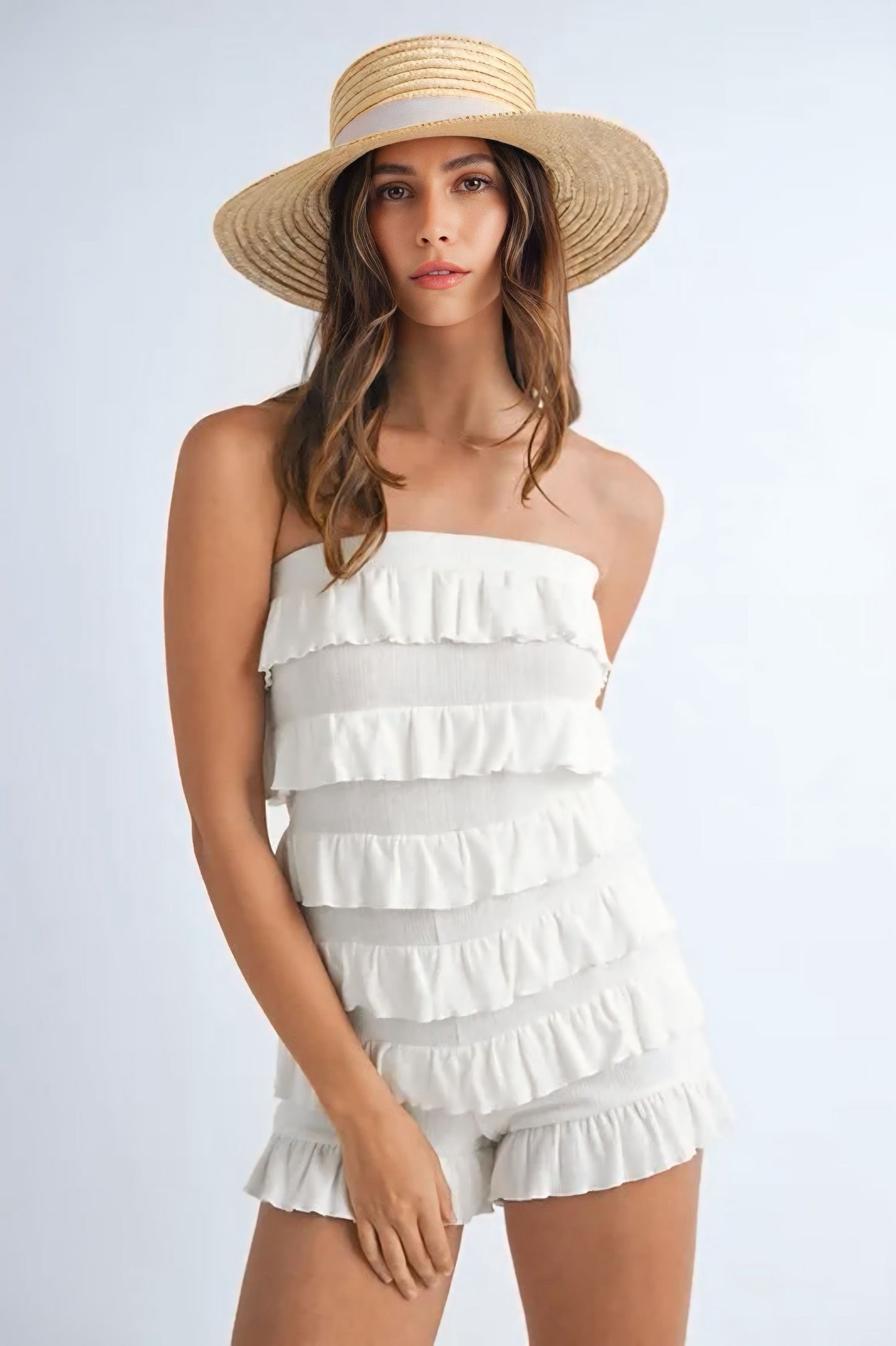 Ruffled Tube Romper