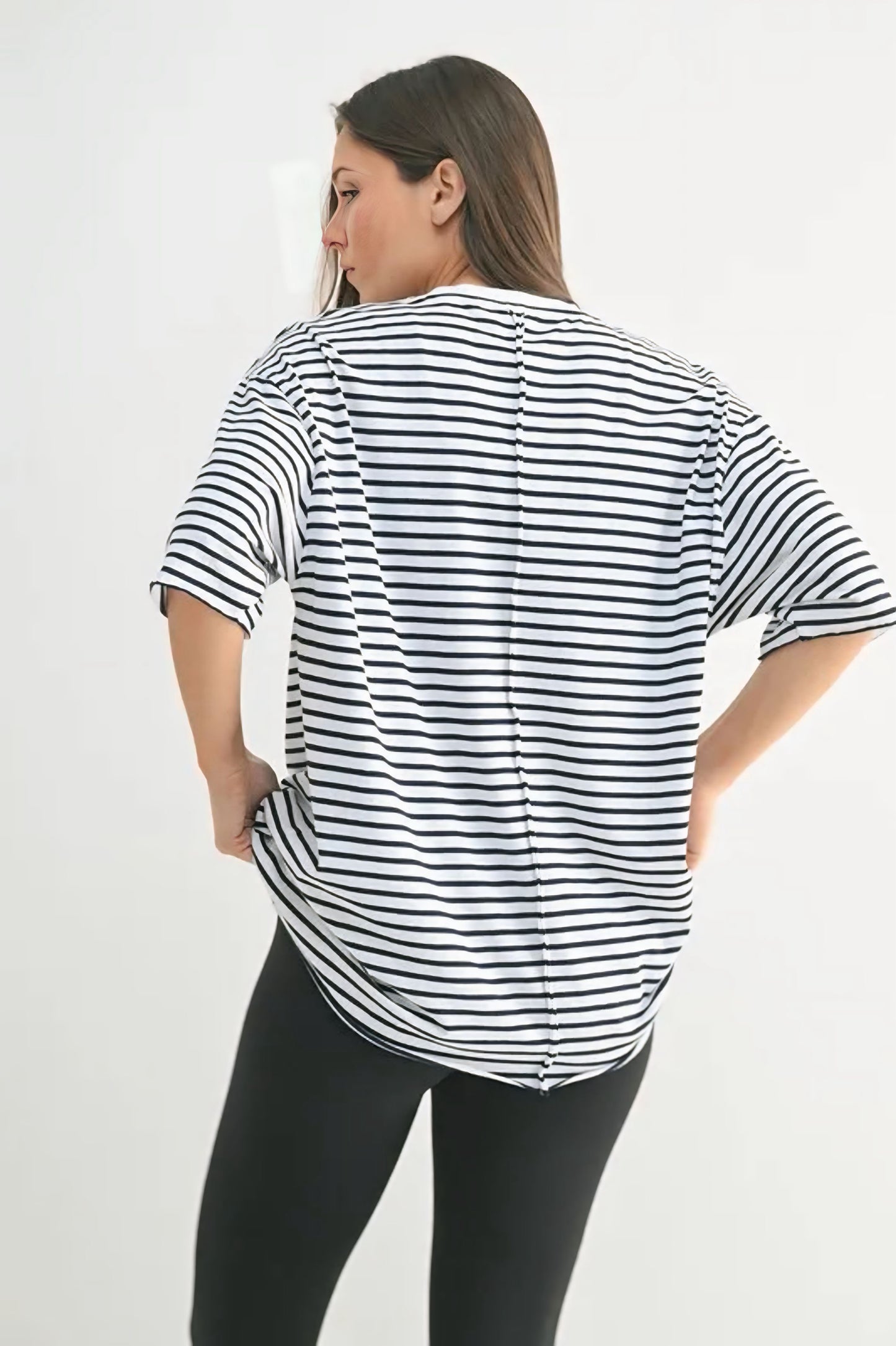 Striped Oversized Crewneck T-Shirt