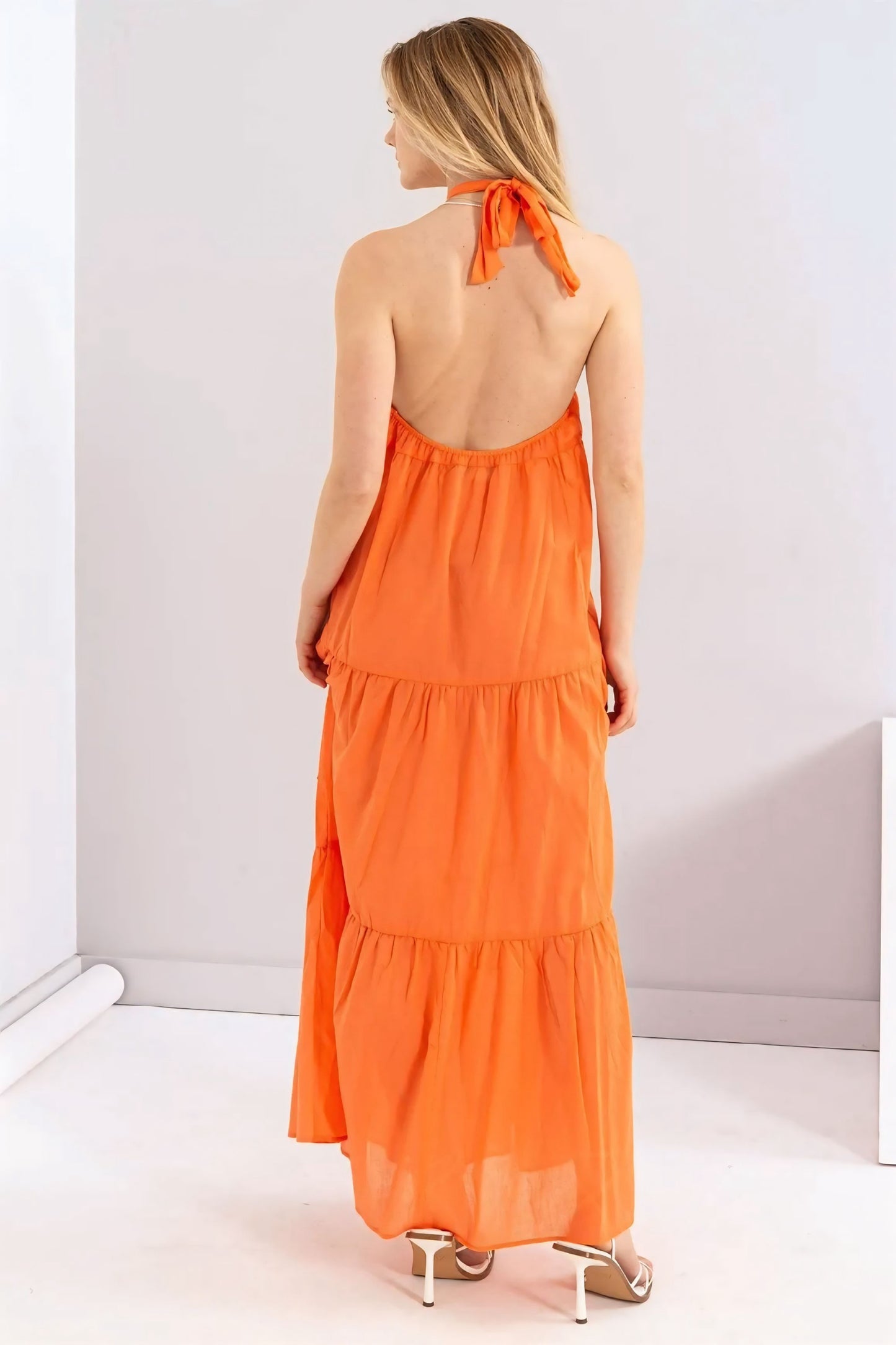 Halter Neck Cover Up Maxi Dress