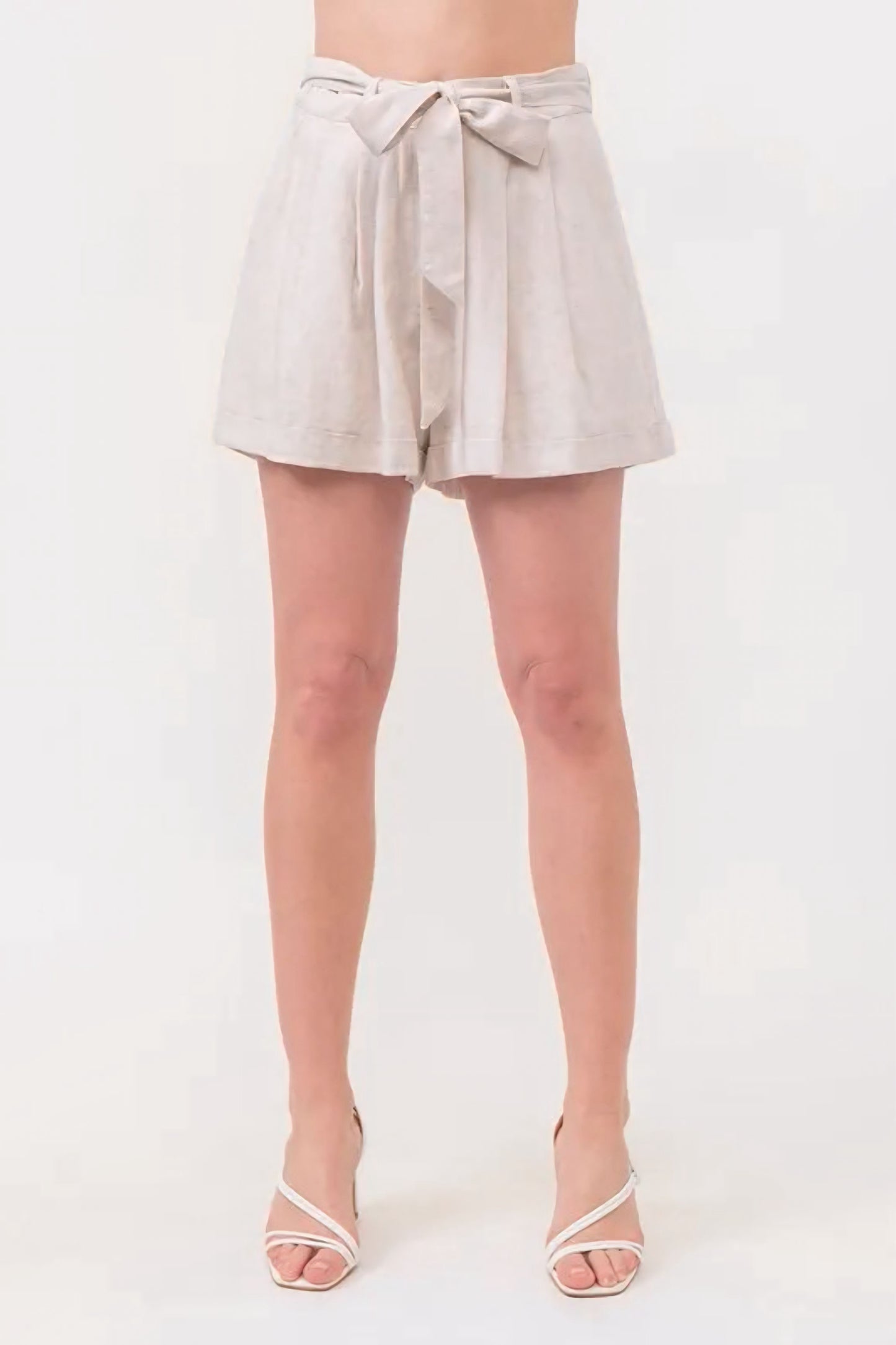 Linen Blend Flowy Shorts