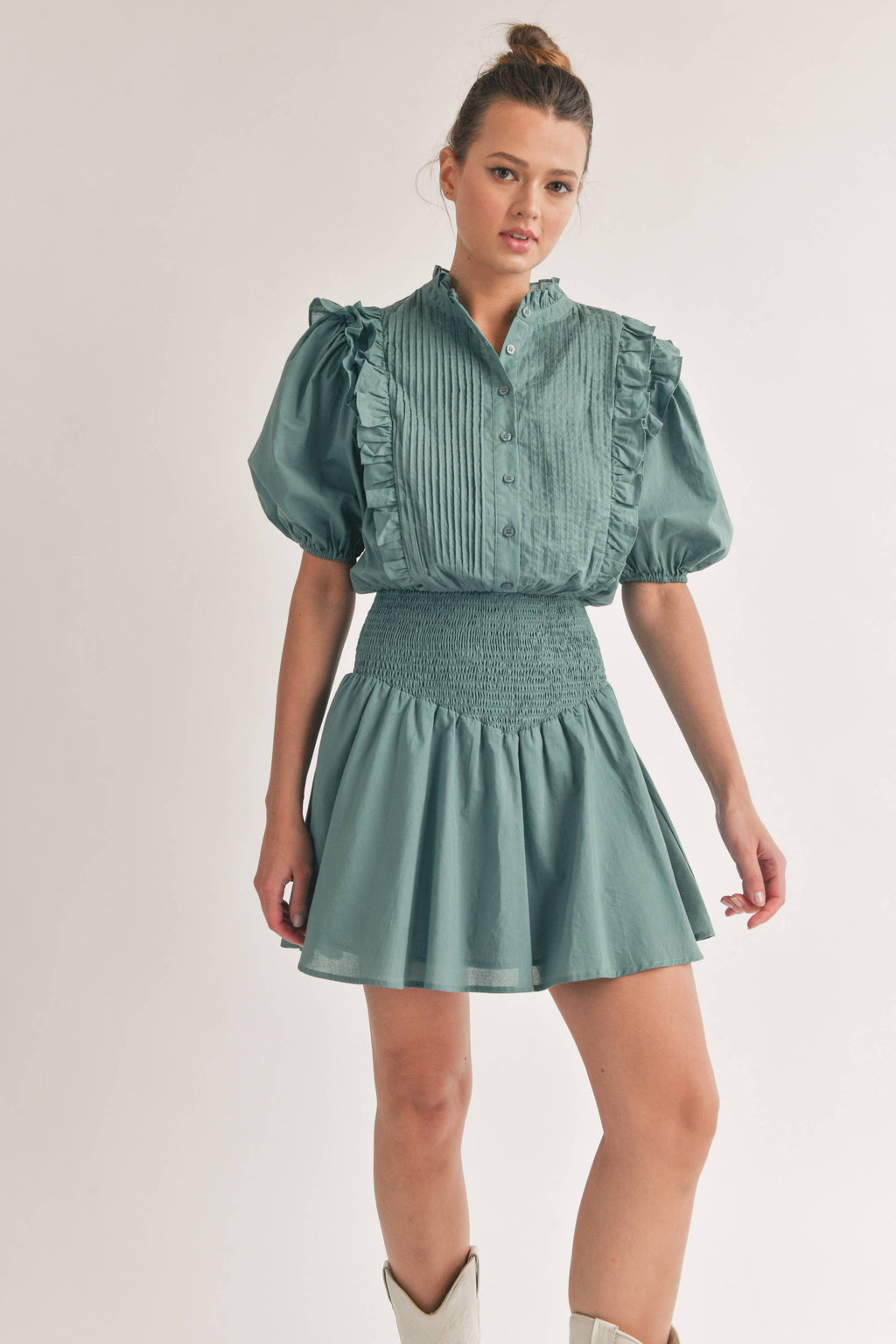 The Poplin Dress - Green