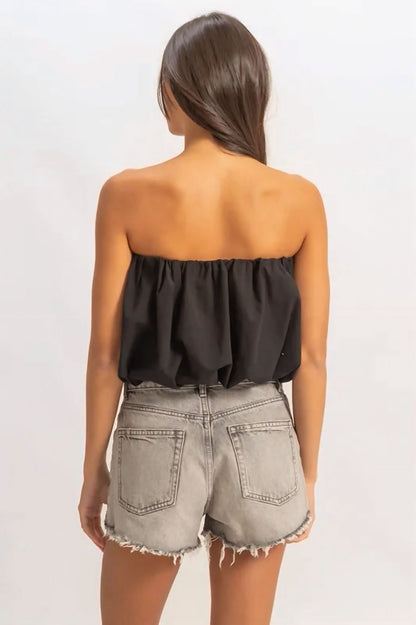 Trendy Strapless Bubble Top