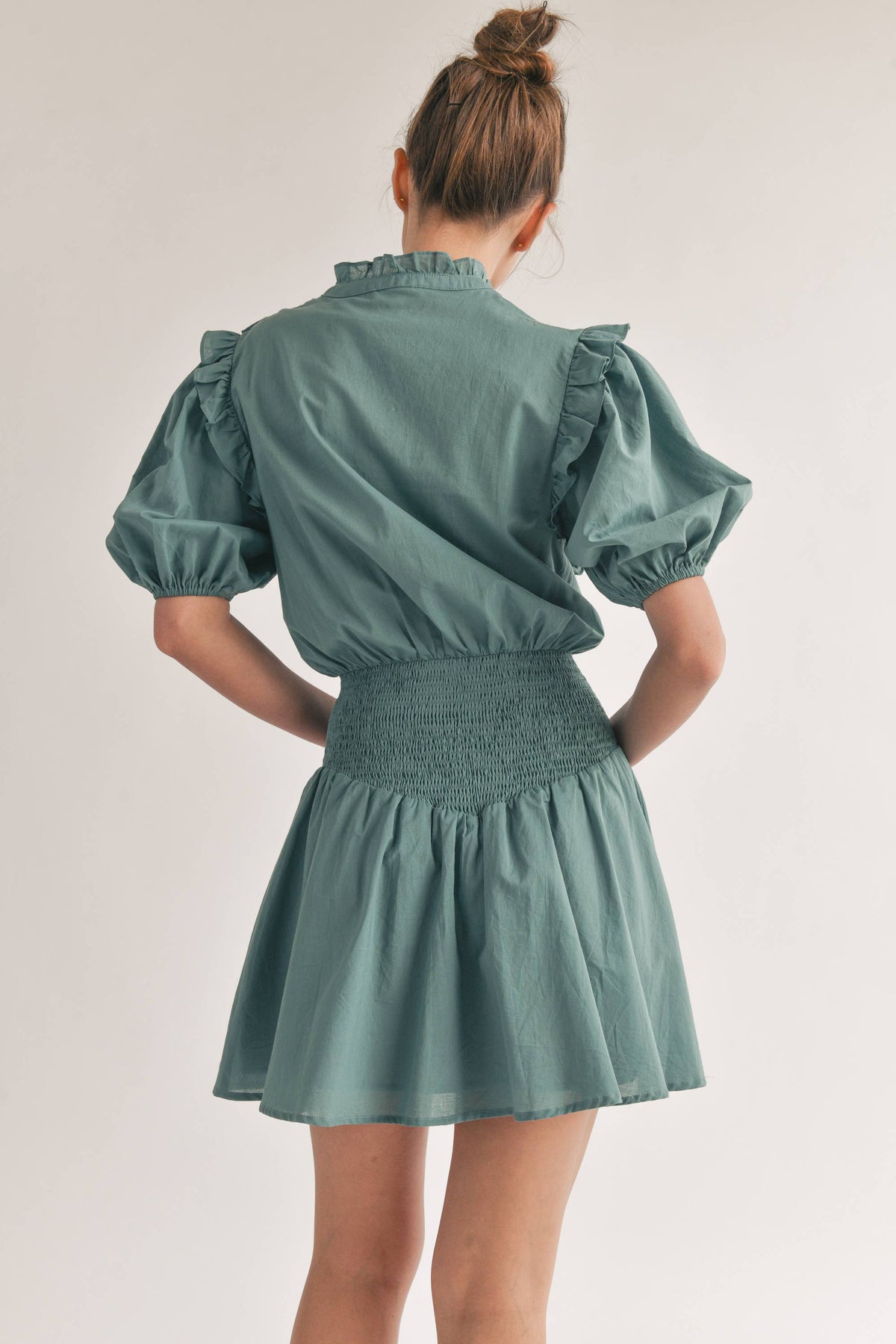 The Poplin Dress - Green