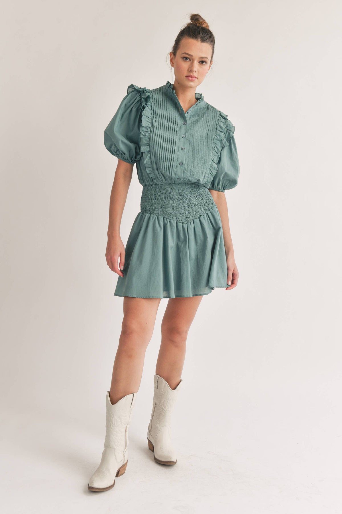 The Poplin Dress - Green
