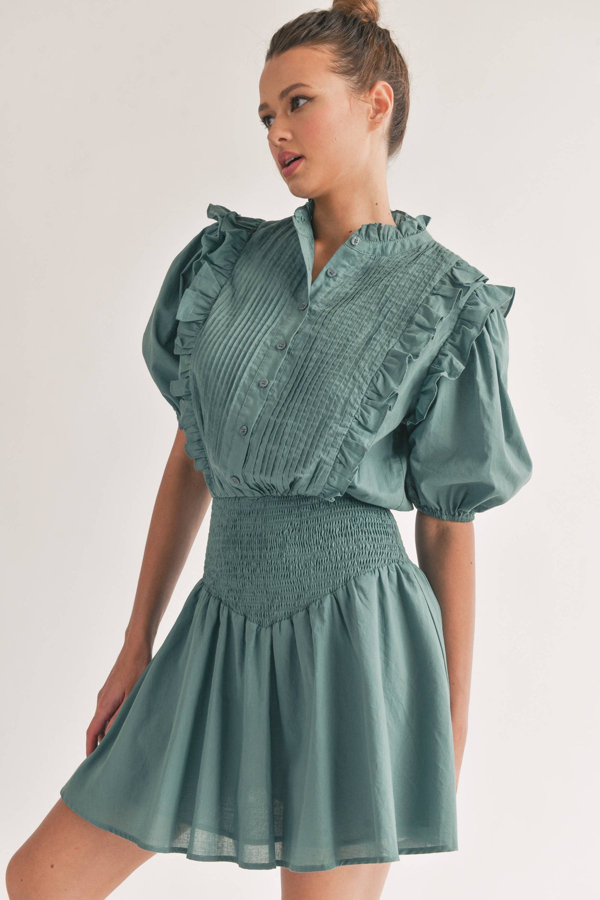 The Poplin Dress - Green