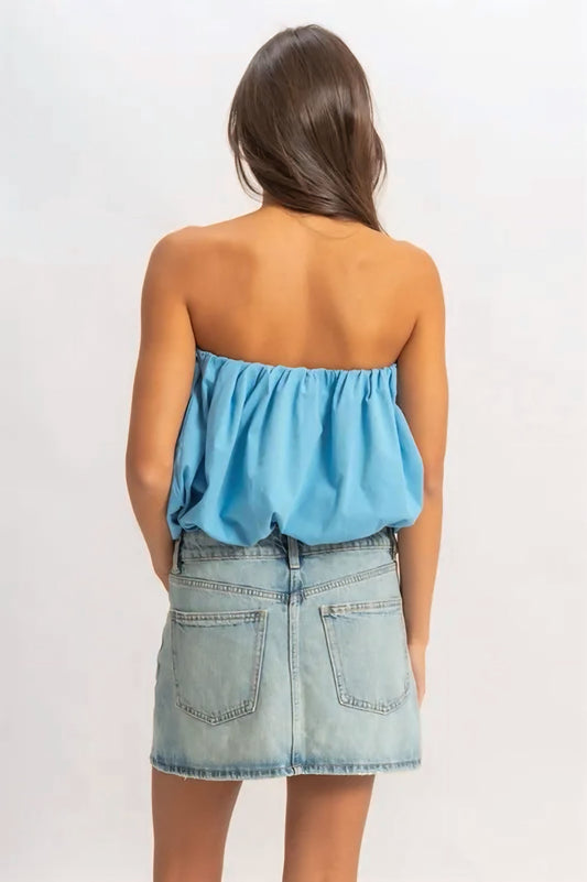 Trendy Strapless Bubble Top