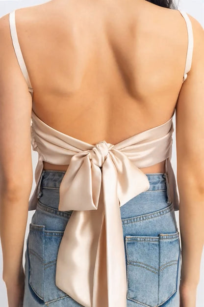 Satin Back Tie Detail Cami