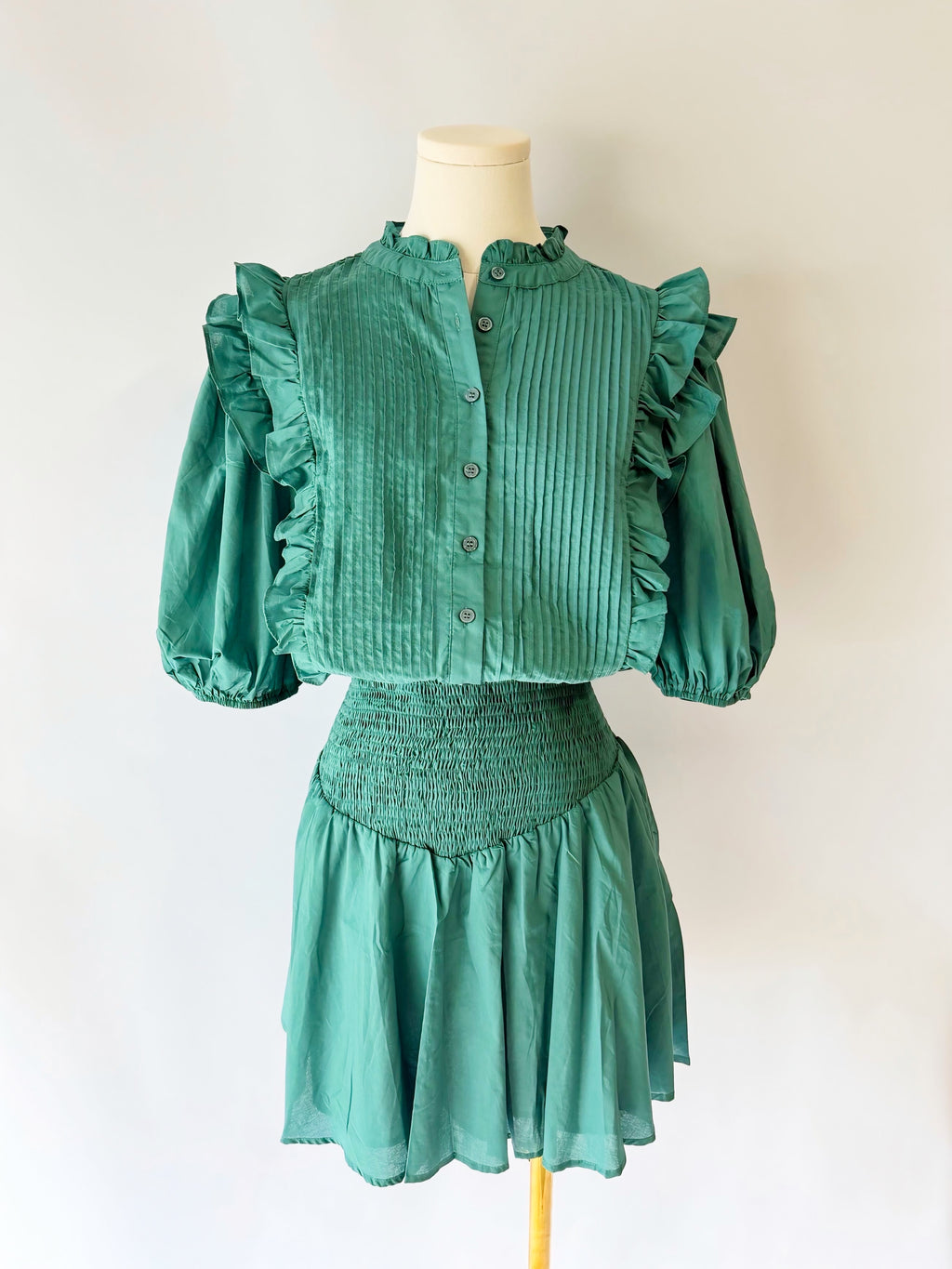 The Poplin Dress - Green