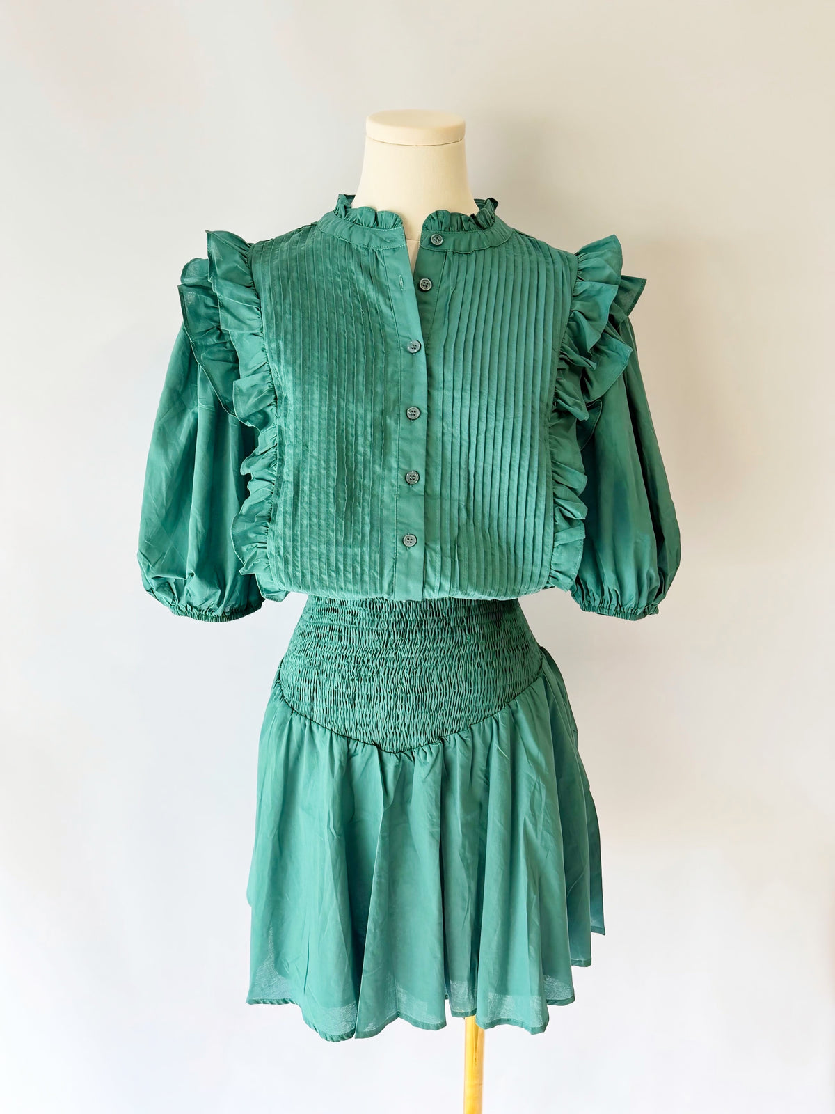 The Poplin Dress - Green
