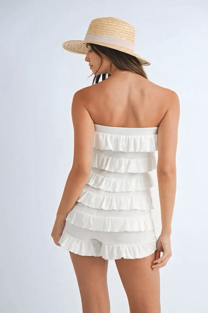 Ruffled Tube Romper