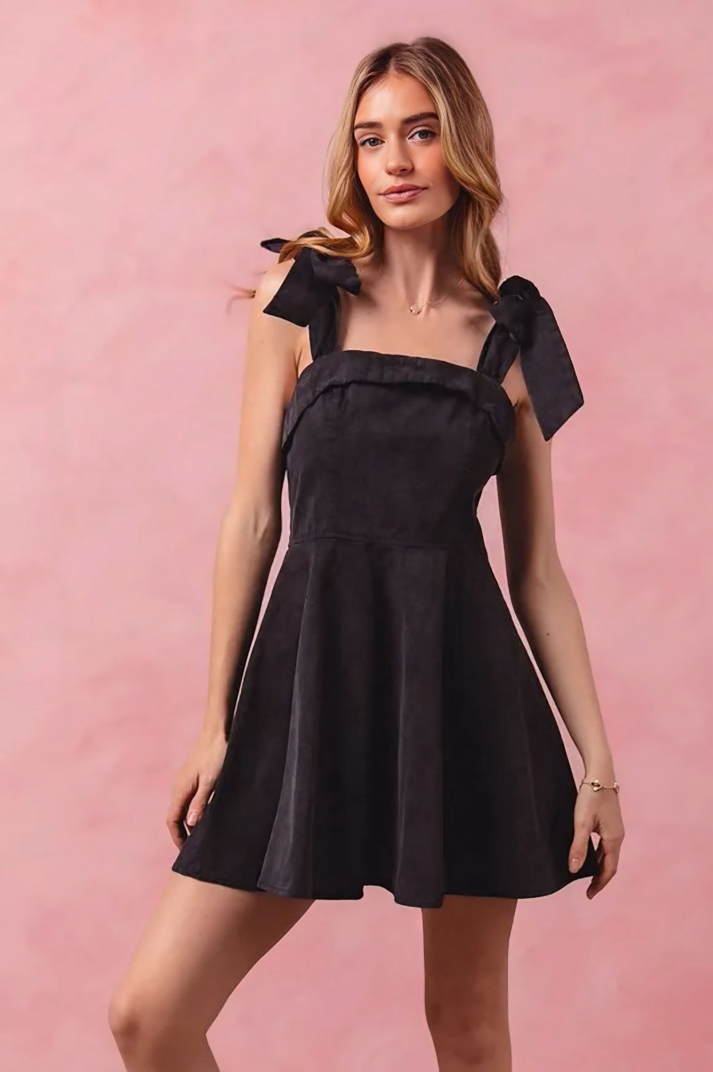 Fit and Flare Black Washed Dress