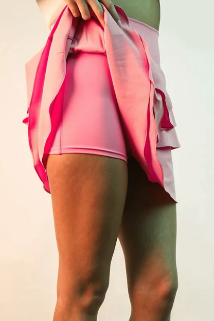 Tiered Layers Activewear Skirt with Shorts