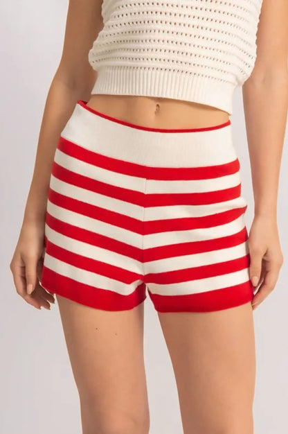 Striped Knit Shorts