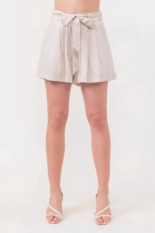 Linen Blend Flowy Shorts