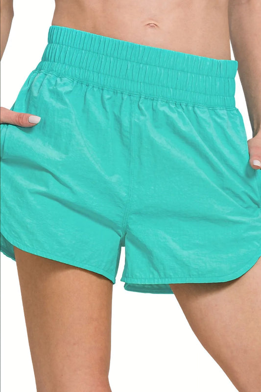 Windbreaker Smocked Waistband Running Shorts