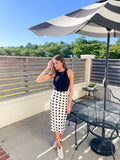 Satin Polka Dot Maxi Skirt