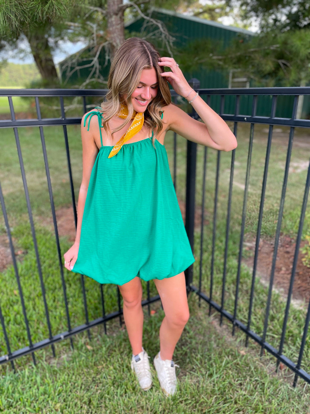 Going Green Mini Bubble Dress