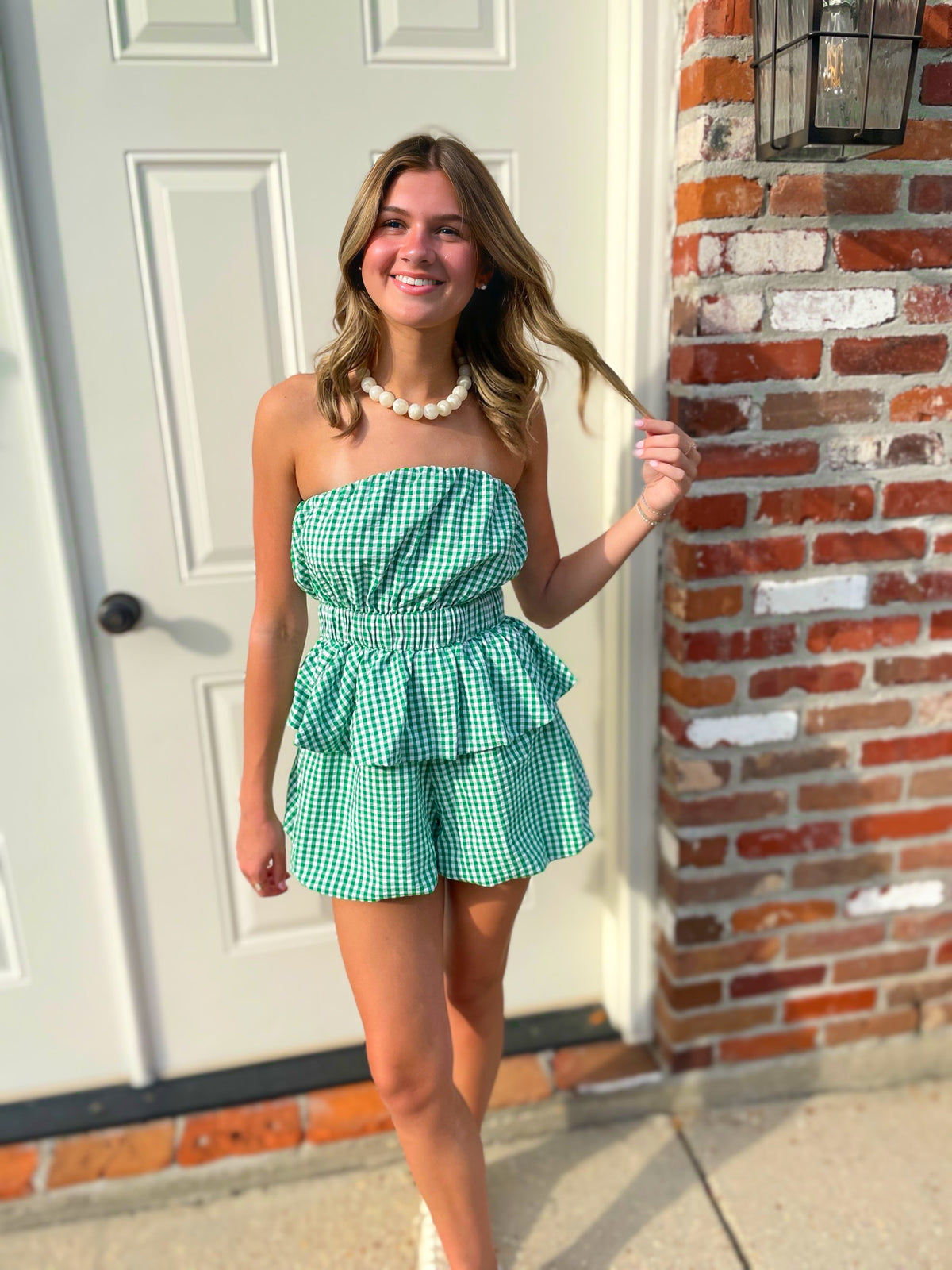 Game Day Green Shorts Set