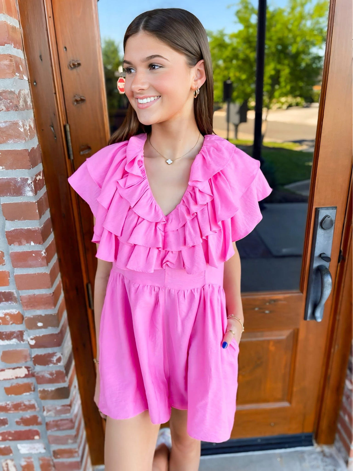 Pretty Pink Ruffle Romper
