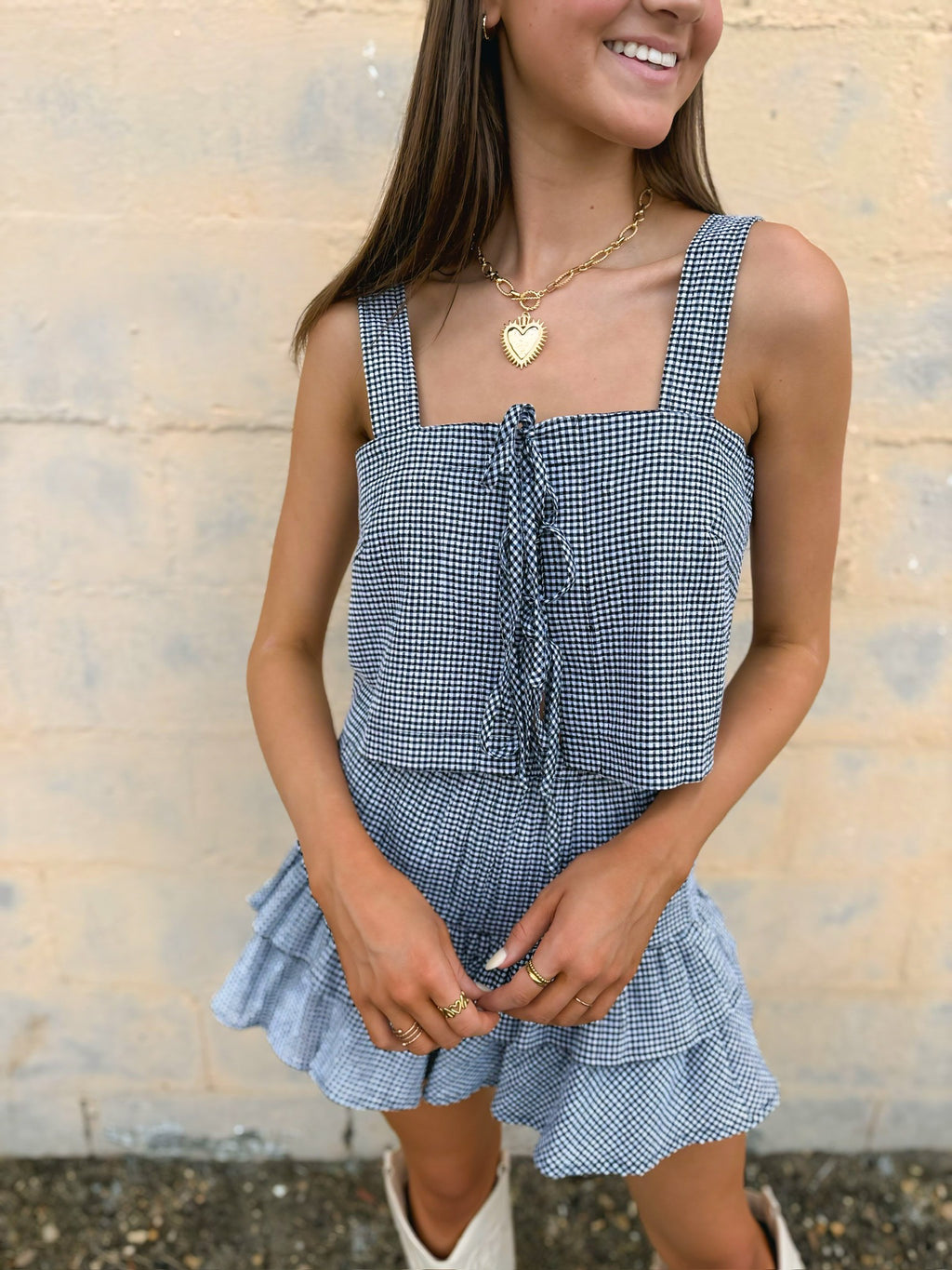 Game Day Gingham Skirt Set