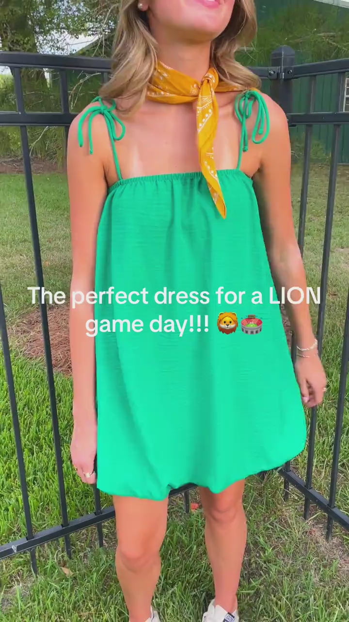 Going Green Mini Bubble Dress
